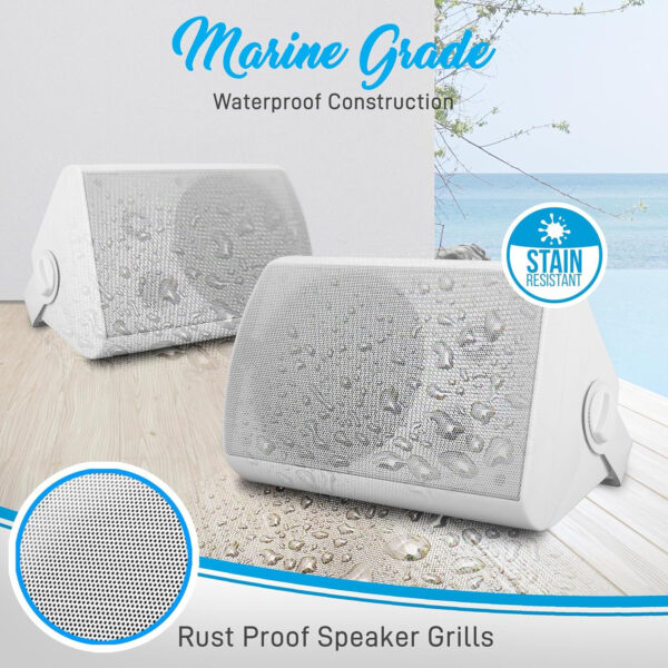 Wall Mount Waterproof Speaker System for Indoor or Outdoor Wireless Bluetooth Surround Sound System - Image 7